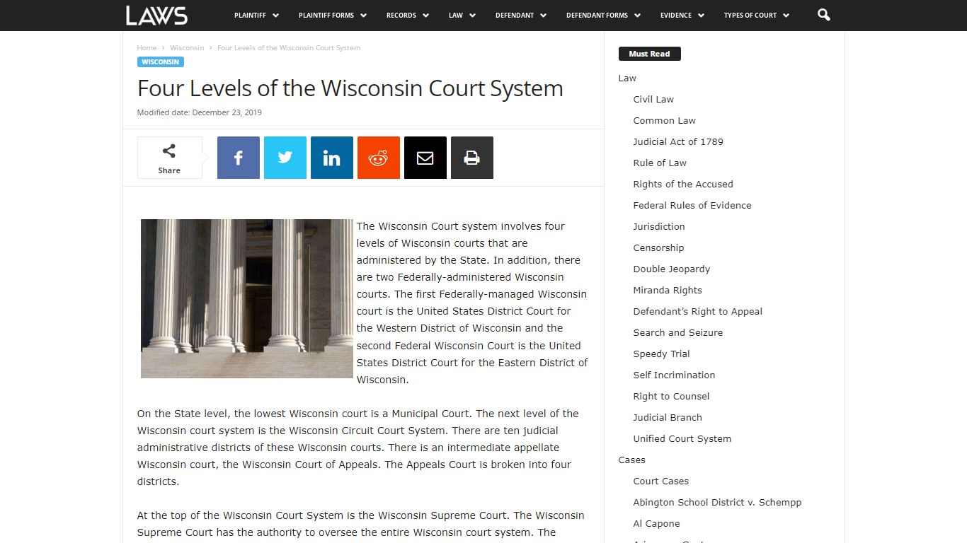 Four Levels of the Wisconsin Court System - Court - LAWS.com